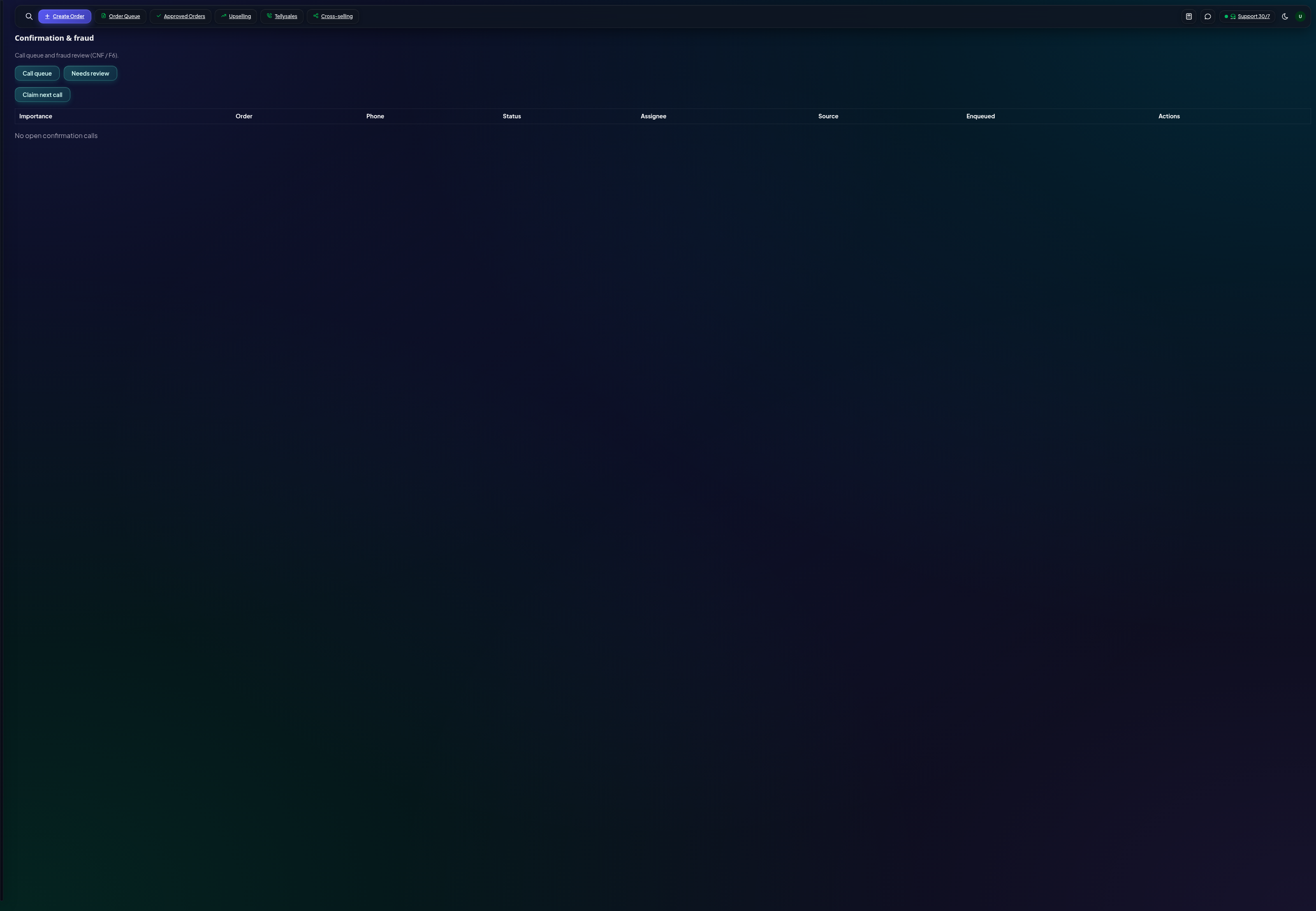 Confirmation queue